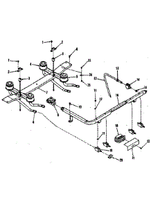 Top Burner Section parts for Kenmore Range 911.7378710 (9117378710, 911 7378710) from AppliancePartsPros.com