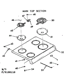 Main Top Section parts for Kenmore Range 911.9108110 (9119108110, 911 9108110) from AppliancePartsPros.com