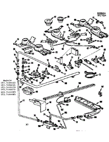 Burner Section parts for Kenmore Range 103.7466635 (1037466635, 103 7466635) from AppliancePartsPros.com