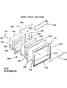 Oven Door Section parts for Kenmore Range 911.9338110 (9119338110, 911 9338110) from AppliancePartsPros.com