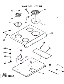 Main Top Section parts for Kenmore Range 911.9338110 (9119338110, 911 9338110) from AppliancePartsPros.com
