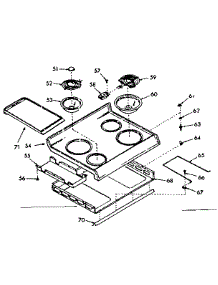 Main Top Section parts for Kenmore Range 103.9187160 (1039187160, 103 9187160) from AppliancePartsPros.com