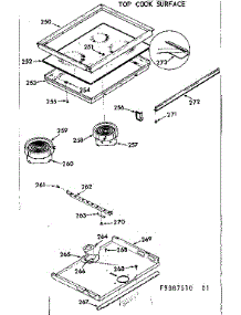 Main Top Cook Surface parts for Kenmore Range 103.9887540 (1039887540, 103 9887540) from AppliancePartsPros.com