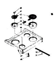 Main Top Section parts for Kenmore Range 103.9166960 (1039166960, 103 9166960) from AppliancePartsPros.com