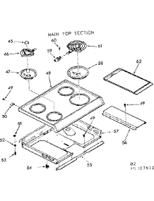 Main Top Section parts for Kenmore Range 103.9307810 (1039307810, 103 9307810) from AppliancePartsPros.com