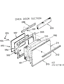 Oven Door Section parts for Kenmore Range 103.9307810 (1039307810, 103 9307810) from AppliancePartsPros.com