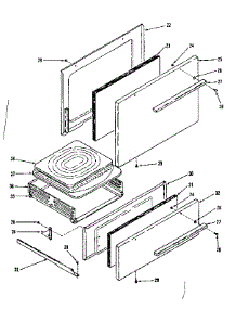 Oven Door And Broiler Sections parts for Kenmore Range 119.7058510 (1197058510, 119 7058510) from AppliancePartsPros.com