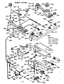 Burner Section parts for Kenmore Range 103.7477140 (1037477140, 103 7477140) from AppliancePartsPros.com