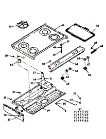 Main Top Section parts for Kenmore Range 103.7477140 (1037477140, 103 7477140) from AppliancePartsPros.com