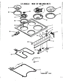 Main Top And Oven Units parts for Kenmore Range 119.9068210 (1199068210, 119 9068210) from AppliancePartsPros.com