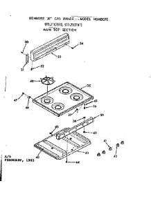 Main Top Section parts for Kenmore Range 911.7107812 (9117107812, 911 7107812) from AppliancePartsPros.com
