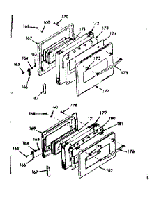 Oven Door Section parts for Kenmore Range 103.4267000 (1034267000, 103 4267000) from AppliancePartsPros.com