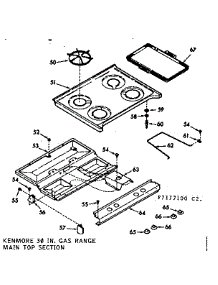 Main Top Section parts for Kenmore Range 103.7177100 (1037177100, 103 7177100) from AppliancePartsPros.com