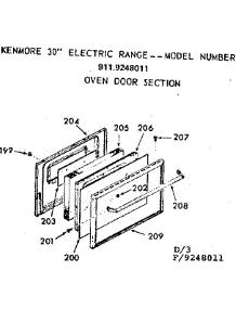 Oven Door Section parts for Kenmore Range 911.9248011 (9119248011, 911 9248011) from AppliancePartsPros.com