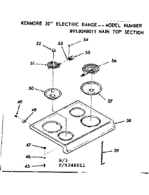 Main Top Section parts for Kenmore Range 911.9248011 (9119248011, 911 9248011) from AppliancePartsPros.com