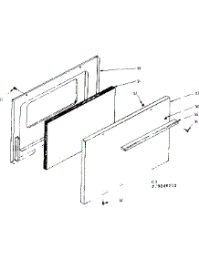 Oven Door Section parts for Kenmore Range 119.9048210 (1199048210, 119 9048210) from AppliancePartsPros.com