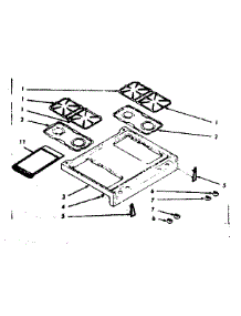 Main Top Section parts for Kenmore Range 103.7137000 (1037137000, 103 7137000) from AppliancePartsPros.com