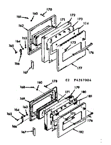 Oven Door Section parts for Kenmore Range 103.4267024 (1034267024, 103 4267024) from AppliancePartsPros.com