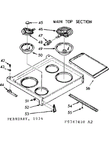 Main Top Section parts for Kenmore Range 103.9747410 (1039747410, 103 9747410) from AppliancePartsPros.com