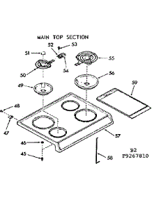 Main Top Section parts for Kenmore Range 911.9267910 (9119267910, 911 9267910) from AppliancePartsPros.com