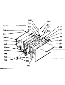 Oven Door Section parts for Kenmore Range 103.9957020 (1039957020, 103 9957020) from AppliancePartsPros.com