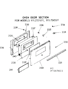 Oven Door Section parts for Kenmore Range 911.7217611 (9117217611, 911 7217611) from AppliancePartsPros.com