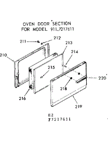 Oven Door Section parts for Kenmore Range 911.7217611 (9117217611, 911 7217611) from AppliancePartsPros.com
