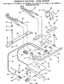 Burner Section parts for Kenmore Range 911.7258111 (9117258111, 911 7258111) from AppliancePartsPros.com