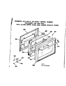 Full Glass Upper Oven And Lower Broiler Door parts for Kenmore Range 103.3248291 (1033248291, 103 3248291) from AppliancePartsPros.com