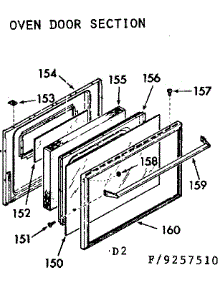 Oven Door Section parts for Kenmore Range 911.9257510 (9119257510, 911 9257510) from AppliancePartsPros.com