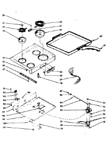 Main Top Section & Optional Set-On Griddle parts for Kenmore Range 103.9336760 (1039336760, 103 9336760) from AppliancePartsPros.com