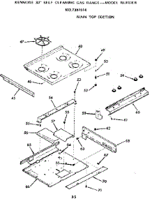 Main Top Section parts for Kenmore Range 103.7387814 (1037387814, 103 7387814) from AppliancePartsPros.com