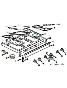 Maintop Section parts for Kenmore Range 103.7786601 (1037786601, 103 7786601) from AppliancePartsPros.com