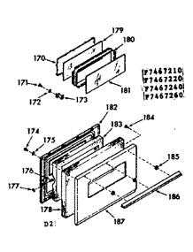 Oven Door Section parts for Kenmore Range 103.7467260 (1037467260, 103 7467260) from AppliancePartsPros.com