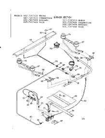 Burner Section parts for Kenmore Range 911.7207440 (9117207440, 911 7207440) from AppliancePartsPros.com