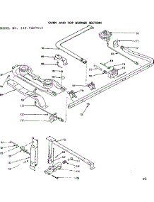 Oven And Top Burner Section parts for Kenmore Range 119.7427810 (1197427810, 119 7427810) from AppliancePartsPros.com