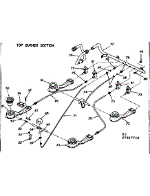 Top Burner Section parts for Kenmore Range 103.7867710 (1037867710, 103 7867710) from AppliancePartsPros.com
