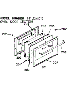 Oven Door Section parts for Kenmore Range 911.9248010 (9119248010, 911 9248010) from AppliancePartsPros.com