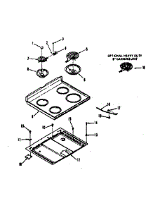 Main Top Section parts for Kenmore Range 103.6408710 (1036408710, 103 6408710) from AppliancePartsPros.com