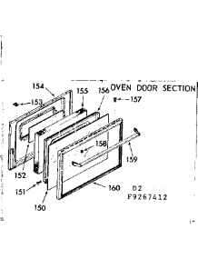 Oven Door Section parts for Kenmore Range 911.9277422 (9119277422, 911 9277422) from AppliancePartsPros.com