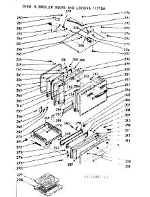 Oven And Broiler Doors And Locking System parts for Kenmore Range 103.7416861 (1037416861, 103 7416861) from AppliancePartsPros.com