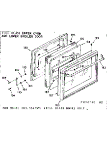 Full Glass Upper Oven & Lower Broiler Door parts for Kenmore Range 103.3247520 (1033247520, 103 3247520) from AppliancePartsPros.com