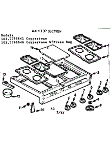 Main Top Section parts for Kenmore Range 103.7796646 (1037796646, 103 7796646) from AppliancePartsPros.com