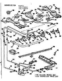 Burner Section parts for Kenmore Range 103.7796646 (1037796646, 103 7796646) from AppliancePartsPros.com