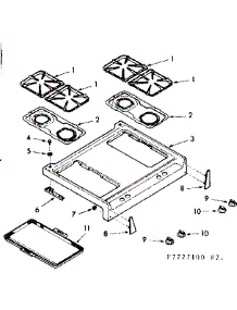 Main Top Section parts for Kenmore Range 103.7727100 (1037727100, 103 7727100) from AppliancePartsPros.com