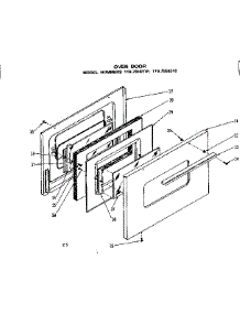 Oven Door parts for Kenmore Range 119.7058310 (1197058310, 119 7058310) from AppliancePartsPros.com