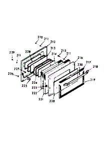 Oven Door Section parts for Kenmore Range 103.7187213 (1037187213, 103 7187213) from AppliancePartsPros.com