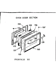 Oven Door Section parts for Kenmore Range 911.9287610 (9119287610, 911 9287610) from AppliancePartsPros.com