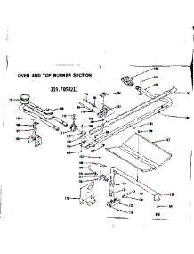Oven And Top Burners Section parts for Kenmore Range 119.7038211 (1197038211, 119 7038211) from AppliancePartsPros.com