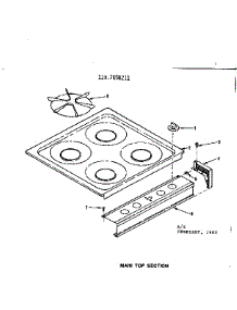 Main Top Section parts for Kenmore Range 119.7038211 (1197038211, 119 7038211) from AppliancePartsPros.com